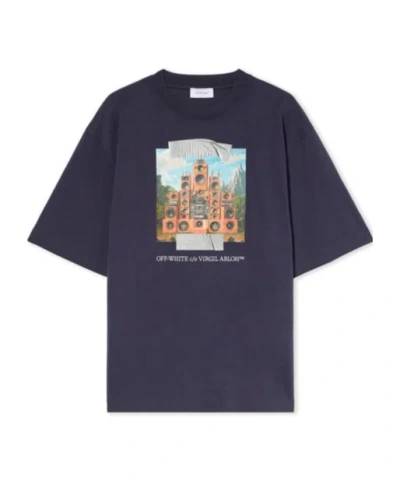 Off-white Short-sleeved T-shirt In Blue