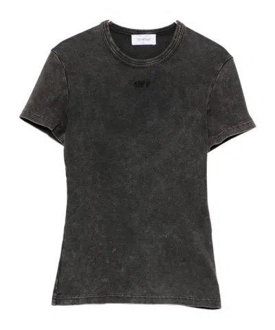 OFF-WHITE LOGO-EMBROIDERED T-SHIRT