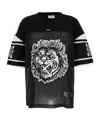 Off-white Black Top With V Neck And Maxi Print On The Front In Tech Fabric Man In Black