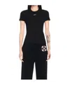 Off-white Off White Off Stamp Rib Basic Tee Black White In Black