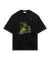 Off-white Oversized Black Cotton Crew-neck T-shirt In Black