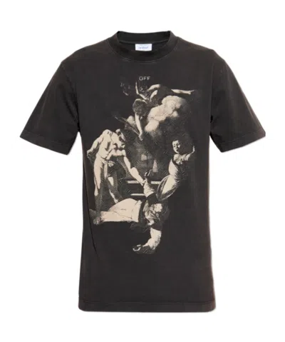 OFF-WHITE OFF-WHITE GRAPHIC PRINTED CREWNECK T-SHIRT