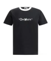 Off-white Quote Design Crew Neck T-shirt With Visual Contrast In Black