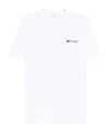 Off-white Cotton T-shirt With Graphic Design And Crew Neck In Multi
