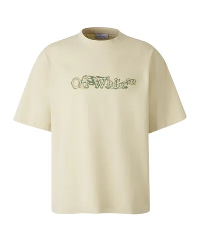 Off-white Cloudy Arrow Skate Crewneck T-shirt In Yellow