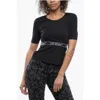 Off-white Short Sleeved Tight-fitting Top With Cut-out Detail