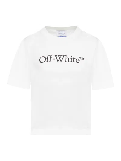 Off-white Short T-shirt With Large Logo In White