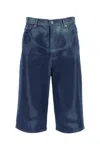 Off-white Skeleton Denim Bermuda Shorts In Blue