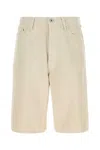 Off-white Wave Off Cotton Canvas Utility Shorts In Beige O Tan
