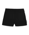 Off-white Black Virgin Wool Shorts With Logo Label In Black