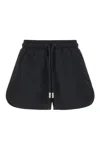 Off-white Ribbed Waist Drawstring Shorts With Mesh Insert In Black
