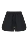 Off-white Ribbed Waist Drawstring Shorts With Mesh Insert In Black