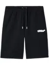 Off-white Logo-print Knee-length Track Shorts In Black