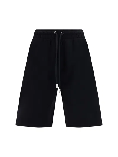 Off-white Diag-stripe Cotton Shorts In Black