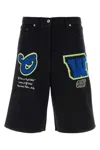 Off-white Off White Black Denim Bermuda Shorts In Blackblue