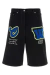 Off-white Off White Black Denim Bermuda Shorts In Blackblue