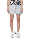 Off-white High Waisted Denim Shorts With Cut-out Details For Men