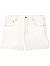 Off-white Contrast-stitching Denim Shorts In Vintage White