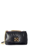 Off-white Off White Woman Black Nappa Leather Jitney Puffer Shoulder Bag In Black
