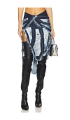 Off-white Shredded Mini Skirt In Blue