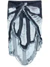 Off-white Shredded Mini Skirt In Blue