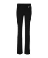 Off-white Side-stripe Ribbed Flared Trousers In Black