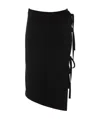 Off-white Side-tied Midi Skirt In Black