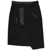 Off-white Side-vent Asymmetric Skirt In Black White In Black White