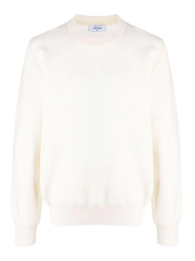 Off-white Signature Arrows Knit Sweater In White