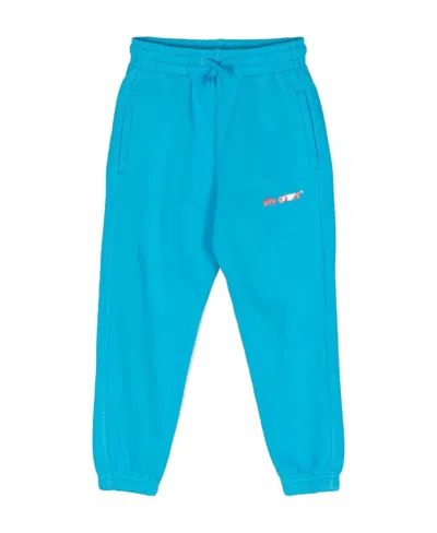 Off-white Kids' Signature Diag-stripe Track Pant In Blue