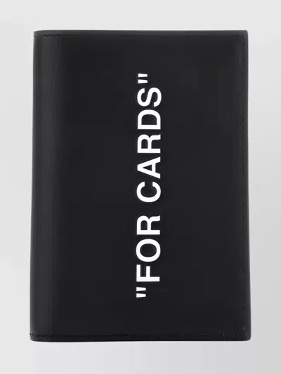 Off-white Signature Leather Card Holder In Black