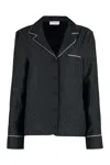 Off-white Off White Embroidered Silk Blend Pyjama Shirt In Black