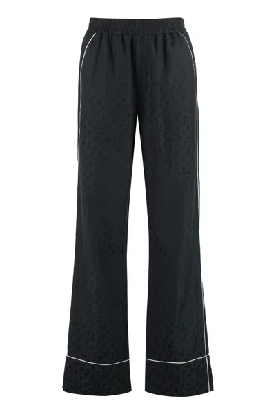 OFF-WHITE SILK BLEND TROUSERS