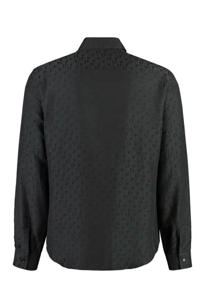 Off-white Silk-cotton Blend Shirt In Black