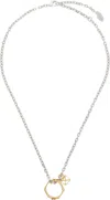 Off-white Silver & Gold Bicolor Arrow Necklace In Silver - G