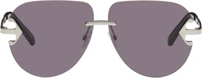 Off-white Silver & Gray Alexandria Sunglasses In Silver - Dark Grey