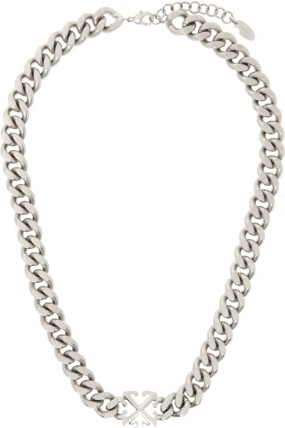 Off-white Silver Arrow Chain Necklace In Silver - No Color