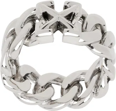 Off-white Silver Arrow Chain Ring In Silver - No Color