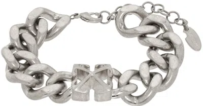 Off-white Arrow Chained Bracelet In Silver