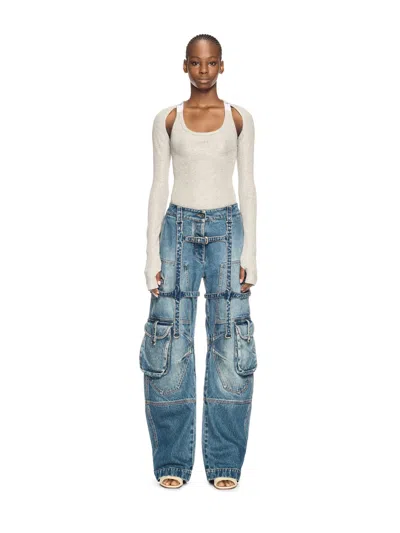 Off-white Silver Lurex Backless Top