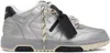 Off-white Silver Out Of Office Metallic Leather Sneakers In Silver - Blac