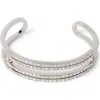 Off-white Silver Paper Clip Cuff In Silver