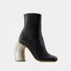 Off-white Silver Spring Ankle Boots In Black