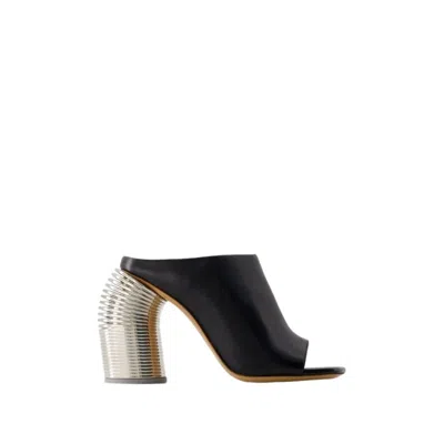 Off-white Allen Bow Metal Heel Mules In Schwarz