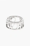 Off-white Silver-tone Brass Ring With Lettering Logo