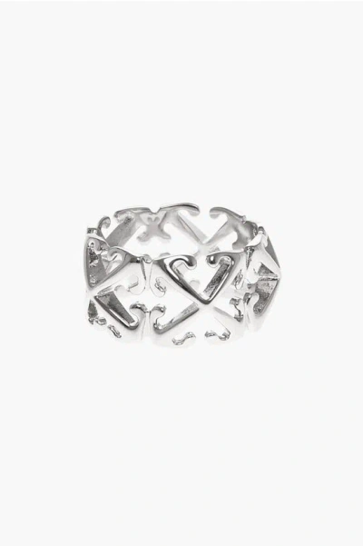 OFF-WHITE SILVER-TONE MULTI ARROW RING