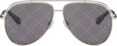 Off-white Silver Winner Sunglasses In Silver - Logo Silver
