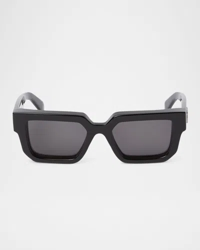 Off-white Silverstone Arrow Square Sunglasses In 1007 Black Dark Grey