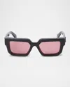 Off-white Silverstone Arrow Square Sunglasses In 1025 Black Red