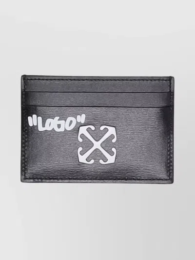 Off-white Simple Card Holder Jitney Quote In Black